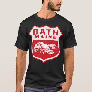 Bath Maine Retro Shield White T-Shirt