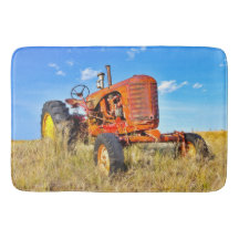 Bath Mat Antique Orange Tractor