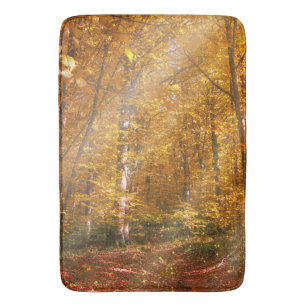 Bath Mat Autumn forest Gold Rays