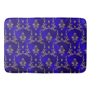Bath Mat-Blue & Gold Mat