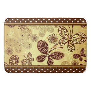 Bath Mat/Butterflies, Flowers and Polka Dots Mat