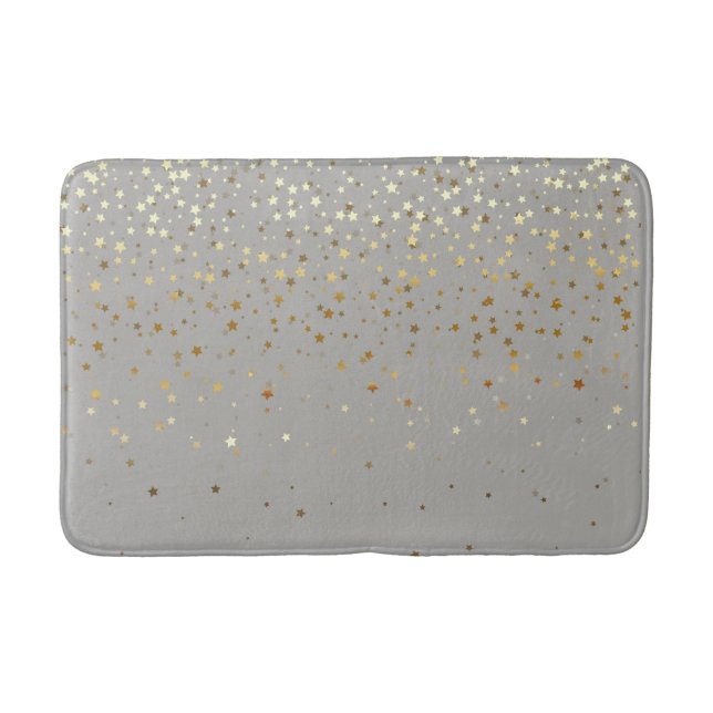 Bath Mat-Golden shower of Stars-Grey Mat (Front)