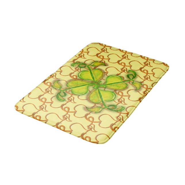 Bath Mat - Ivy Leaves on Yellow (Angled)