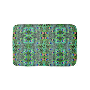 Bath Mat Peacock Feathers
