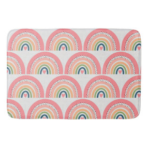 Bath Mat - Pink Rainbow Polka Dots