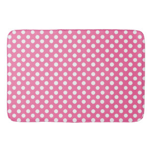 Bath Mat/Pink & White Polka Dots Mat