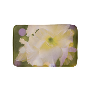 Bath Mat Sword Lily Green Bokeh