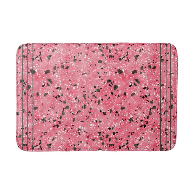 Bath Mat Terrazzo Floor (Pink and Black) (Front)