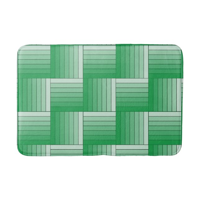 Bath Mat -  Tiles of Green Ombre Stripes (Front)