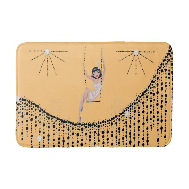 Bath Mat with Flapper Girl on Swing (Front)