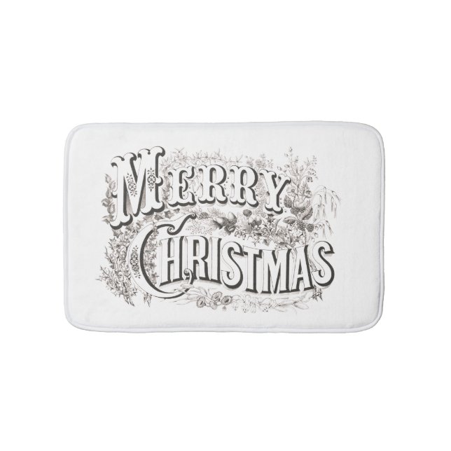 BATH MAT WITH VINTAGE "MERRY CHRISTMAS" (Front)