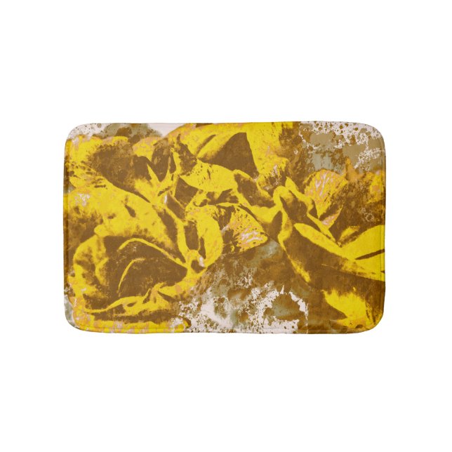 Bath Mat Yellow Rose Watercolor (Front)