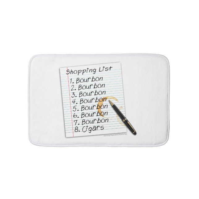 BATH MATS - BOURBON LOVERS SHOPPING LIST (Front)