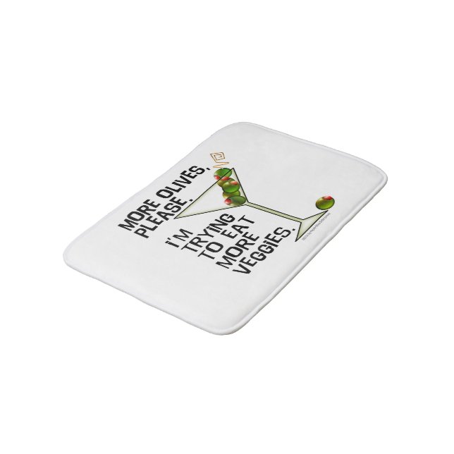 BATH MATS - More Olives. Eating Veggies! (Angled)