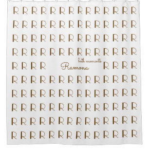 bath moments personalised name with initials white shower curtain