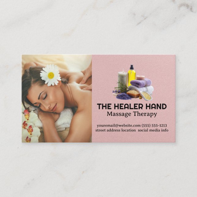 Bath Oils and Salts | Massage Sesh | Holistic Business Card (Front)