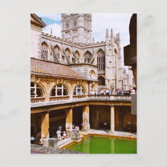 Bath, Roman baths and Bath Abbey Postcard (Front)