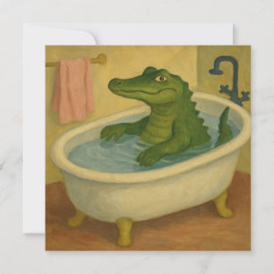 Bath Time Alligator Invitation