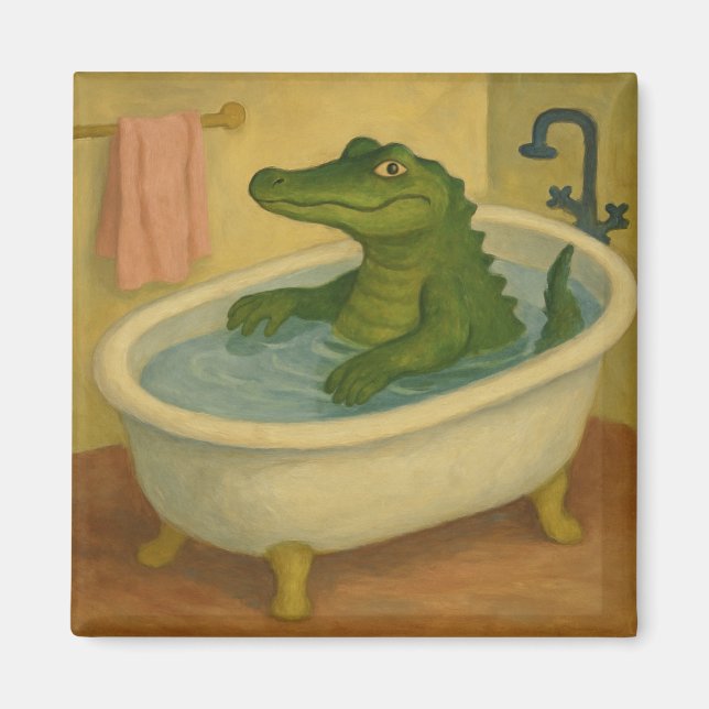 Bath Time Alligator Magnet (Front)
