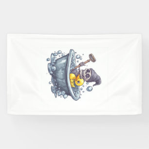 Bath Time Bones � Cute Funny Skull in Tub Banner