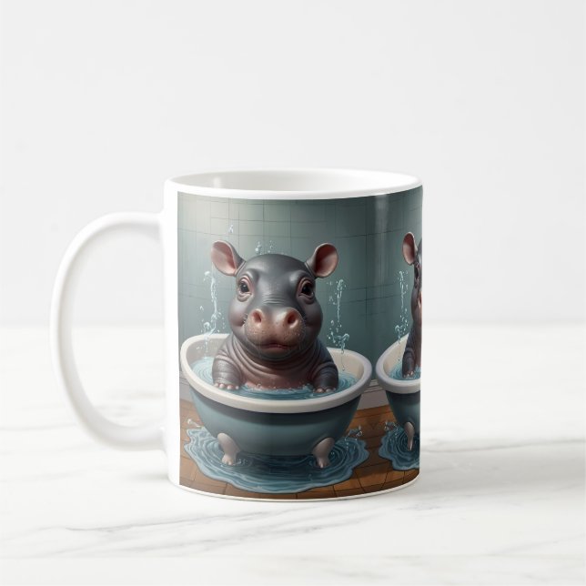 Bath-time Buddies animals in a bath Coffee Mug (Left)