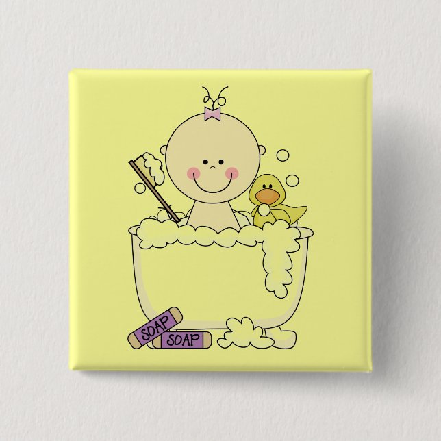 Bath Time Girl Tshirts and Gifts 15 Cm Square Badge (Front)