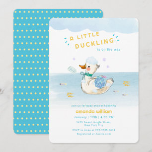 Bath Time Little Duckling Baby Shower Invitation