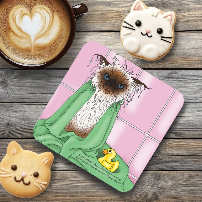 Bath Time Siamese Cat Coaster (Creator Uploaded)