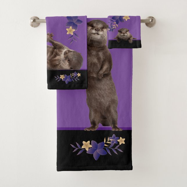 Bath Time Weasels  -  Cute Otters Towel Set (Insitu)