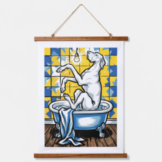 Bath time with Great Dane Hanging Tapestry