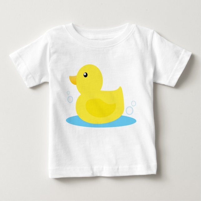 Bath Time Yellow Duck Baby T-Shirt (Front)