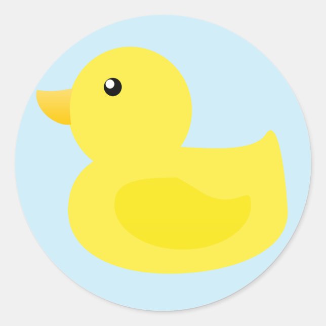 Bath Time Yellow Duck Classic Round Sticker (Front)
