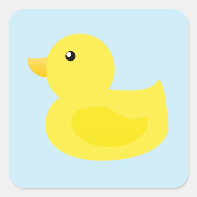 Bath Time Yellow Duck Square Sticker (Front)