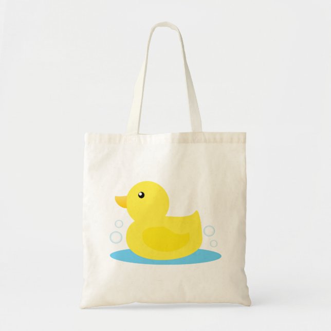 Bath Time Yellow Duck Tote Bag (Front)