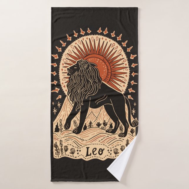 Bath Towel Leo Celestial Zodiac Art (Bath Towel)
