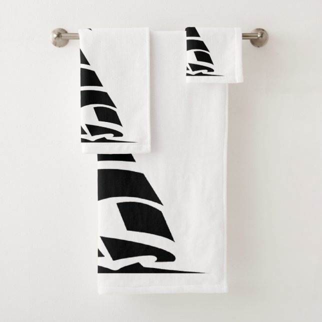 Bath Towel Set " Black SailBoat " (Insitu)