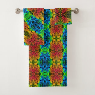 Bath Towel Set Hummingbird Feathers