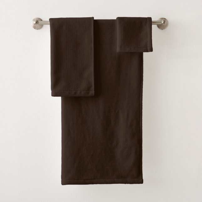 Bath Towel Set Rich Dark Brown Plush  (Insitu)