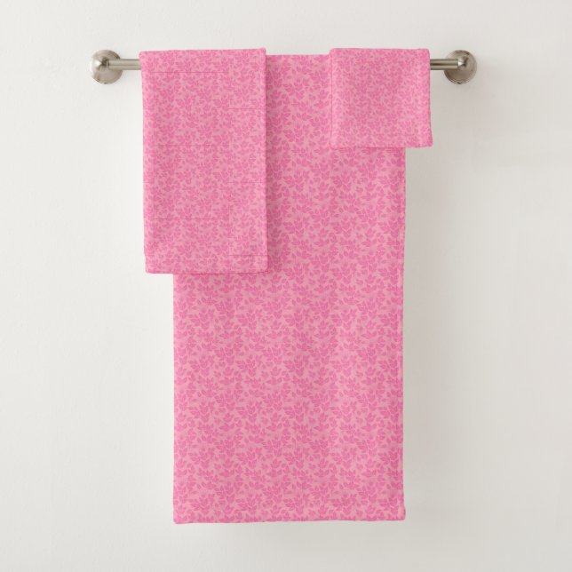 Bath Towel Set-Vintage Floral Pink (Insitu)