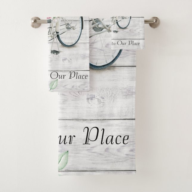 Bath Towel Set Welcome Spring Bicycle (Insitu)