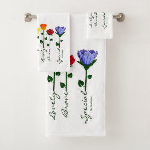 Bath Towel Set - Wildflowers n' Words