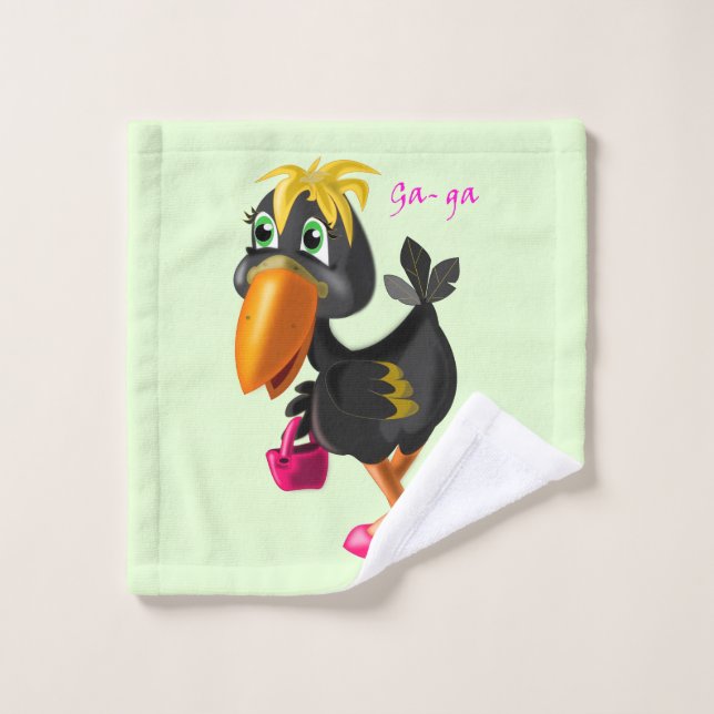 Bath Towel Set with Modern Bird (Wash Cloth)