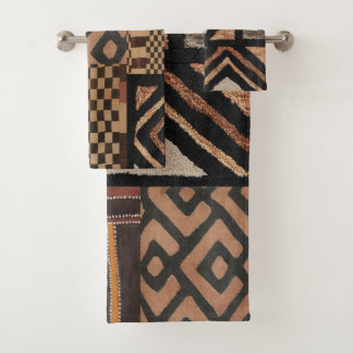 bath towel set with tribal motif