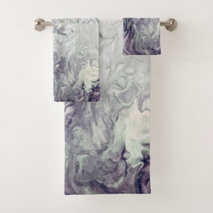 Bath Towel SetPurple and Grey Swirl Home Decor