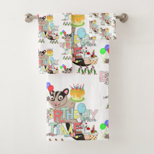 Bath Towel Sets,  Happy Birthday Possum Cake