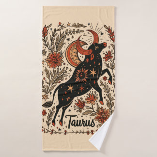 Bath Towel Taurus Celestial Zodiac Art