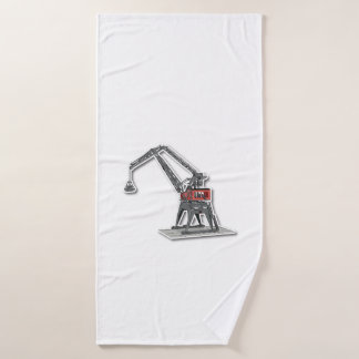 bath towel with crane design