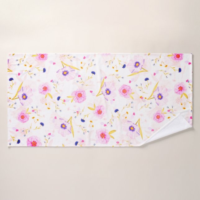 Bath Towel with Flowers (Bath Towel)