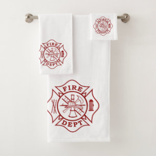 bath towels sets with firefighter maltese cross