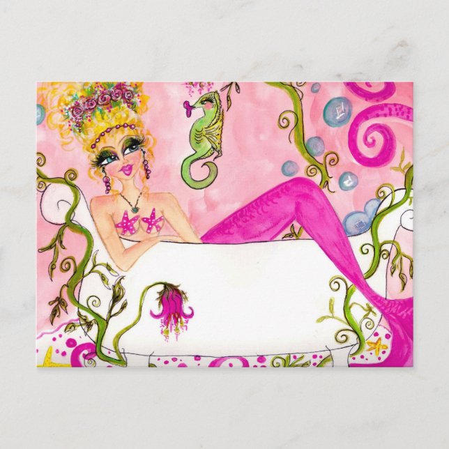 Bath tub mermaid postcard (Front)